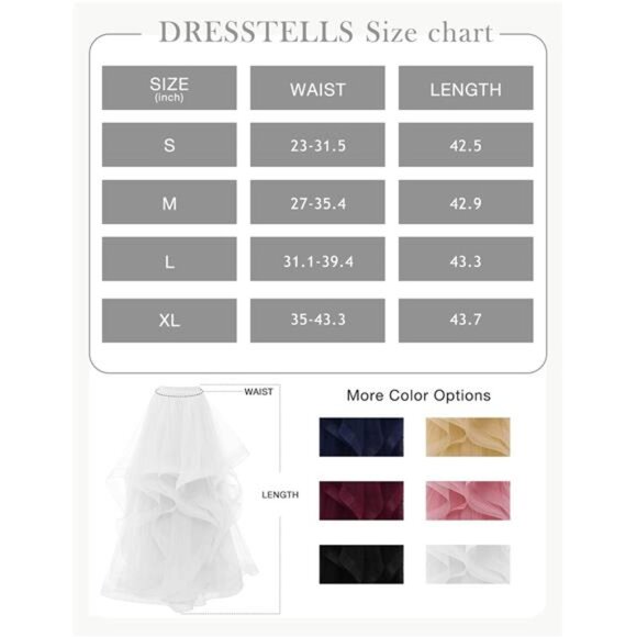 Long Tulle Skirts for Women Formal Tutu Puffy White - Picture 6 of 6